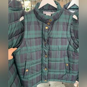 Gretchen Scott Designs Green and Black Plaid Vest